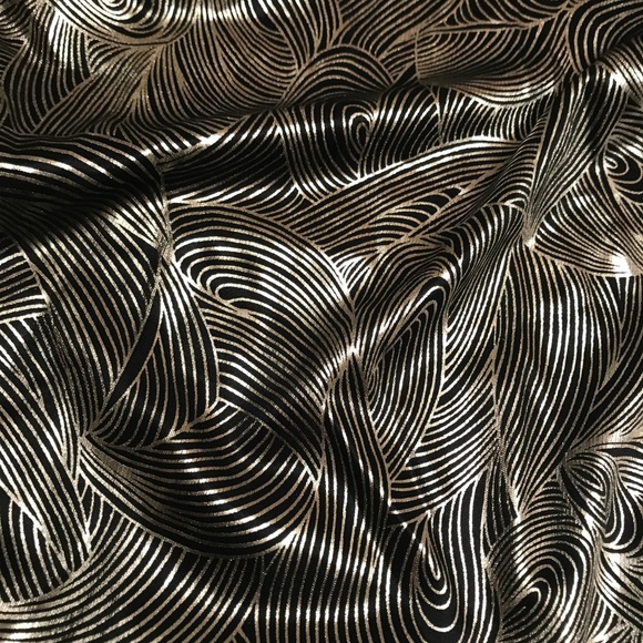 Metallic Liquid Gold Blouse black new vintage S/M - Picture 4 of 6